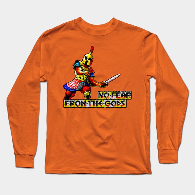 No Fear From the Gods 8 Bit Art Long Sleeve T-Shirt by 8 Fists of Tees